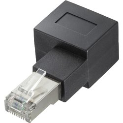 RJ-45 L型変換アダプタ 右出し カテゴリ6A STP ADT-RJ6A-LR