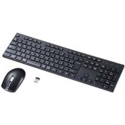 ワイヤレスキーボード マウスセット 無線 2.4GHz テンキー付 静音マウス コンパクト メンブレン 日本語配列 乾電池 ブルーLED ブラック SKB-WL39SETBK