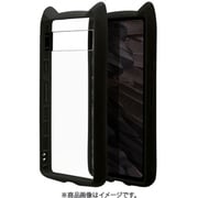 7520PXL7AHB [Google Pixel 7a用 ケース カバー ハイブリッド 猫耳 ネコミミ 背面クリア 高透明 2H mimi PMMA ストラップホール ブラック]