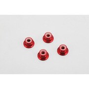 ZCR-N4AFA [アルミ製 フランジ付ロックナット 4mm 4個入 赤]