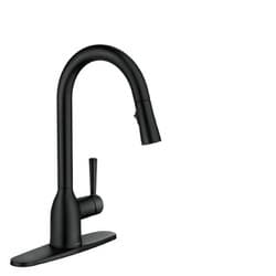 Adler マットブラック ワンハンドル ハイアーク プルダウン キッチン用水栓 Adler 87233BL
