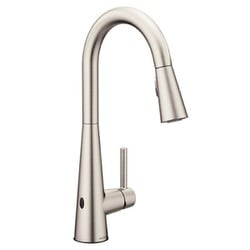 Sleek スポットレジストステンレス モーションセンスウェーブ ワンハンドル ハイアーク プルダウン キッチン用水栓 Sleek 7864EWSRS