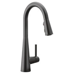 Sleek マットブラック ワンハンドル ハイアーク プルダウン キッチン用水栓 Sleek 7864BL