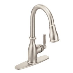 Brantford スポットレジストステンレス ワンハンドル ハイアーク プルダウン キッチン用水栓 Brantford 7185SRS