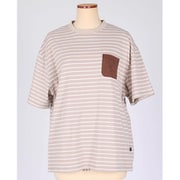smoAbdhftaMbeg BORDER POCKET L/S T SHIRTS M ベージュ [アウトドア シャツ]