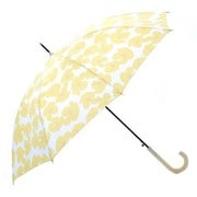 長傘 婦人用 晴雨兼用 フラワー柄長傘 60cm ジャンプ式 UVカット加工 イエロー
