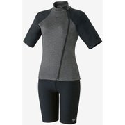 カーヴィーブーンショートスリーブジップセパ Curvy Boom Short Sleeve Zip Sepa SFW32360 ブラックミックス(KX) Mサイズ [水着 レディース]