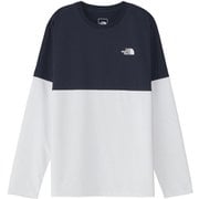 ロングスリーブバイカラードヌプシティー L/S Bi-Colored Nuptse Tee NT82384 アーバンネイビー(UN) Lサイズ [アウトドア カットソー メンズ]