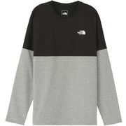 ロングスリーブバイカラードヌプシティー L/S Bi-Colored Nuptse Tee NT82384 ブラック×ミックスグレー(KZ) Sサイズ [アウトドア カットソー メンズ]