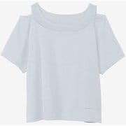ハイブリッドベントチュールクロップドタンクショートトップ HYBRID VENT TULLE SHORT TOP DC523301 チョークブルー(CK) Mサイズ [フィットネス シャツ レディース]