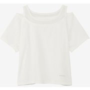 ハイブリッドベントチュールクロップドタンクショートトップ HYBRID VENT TULLE SHORT TOP DC523301 ジャスミンホワイト(JW) Mサイズ [フィットネス シャツ レディース]