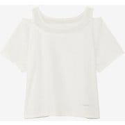 ハイブリッドベントチュールクロップドタンクショートトップ HYBRID VENT TULLE SHORT TOP DC523301 ジャスミンホワイト(JW) Lサイズ [フィットネス シャツ レディース]