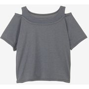 ハイブリッドベントチュールクロップドタンクショートトップ HYBRID VENT TULLE SHORT TOP DC523301 スレートグレー(SL) Mサイズ [フィットネス シャツ レディース]