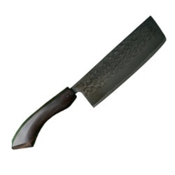 ステン鎚目菜切包丁黒染SLD 縞黒檀柄 TDNT-B165SK