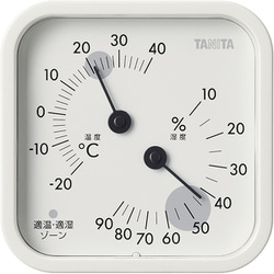 TT-587-IV [アナログ温湿度計 アイボリー マグネット・フック穴付き]