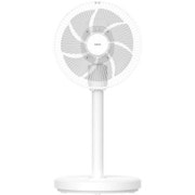 ミニリビング扇風機 DCモーター搭載 風量調節8段階 90度上向き（手動） リモコン付き ホワイト YLX-EHD25-W