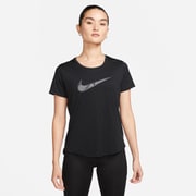 Dri-FIT スウッシュ ショートスリーブ ランニングトップ FB4697 010 ブラック/クールグレー Mサイズ [ランニングウェア シャツ レディース]
