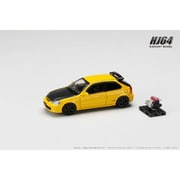 HJ643016BY 1/64 ホンダ シビック タイプ R EK9 1997 カスタムバージョン/エンジンディスプレイモデル付 サンライトイエロー [ダイキャストミニカー]