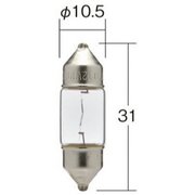 2354 [ノーマルバルブ 一般電球 両口金 定格：24V 10W 口金：S8.5/8.5 ガラス球：T10×31 光色：クリアー/入数：1箱（10個入り）]
