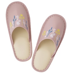 履き口の広いトイレ用スリッパ ボタニカル（ピンク） 23cm-27cm XM-946