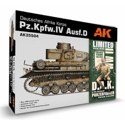 AK35504-A 1/35 WW.II ドイツ軍 IV号戦車 D型 アフリカ軍団仕様 戦車兵フィギュア付属 [組立式プラスチックモデル]