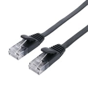 カテゴリー6A LANケーブル 極うす フラット ブラック 15m C6A-F15BK