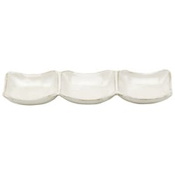 美濃焼 三品 仕切り 皿 約24.5cm 白釉 /食洗機・レンジ対応/日本製 471-36-41E