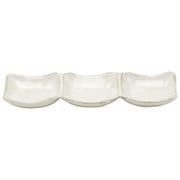 美濃焼 三品 仕切り 皿 約24.5cm 白釉 /食洗機・レンジ対応/日本製 471-36-41E
