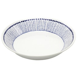 美濃焼 深皿 プレート 皿 直径約20.5×高さ3.5cm 蒼十草 /和食器/食洗機・レンジ対応/日本製 131531