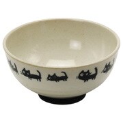 美濃焼 軽量 飯碗 お茶碗 黒ネコ /和食器/食洗機・レンジ対応/日本製 134228