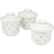 美濃焼 蒸碗 茶碗蒸し 器 3個セット クローバー /和食器/食洗機・レンジ対応/日本製 138851(3)