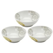 美濃焼 軽量 小鉢 取り鉢 ボウル 皿 直径約12×高さ4.5cm 3個セット れんこん 黄 /和食器/食洗機・レンジ対応/日本製 139018(3)