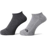 TNF ロゴ 2P ショート ユニセックス ソックス ダークモクグレー×ライトモクグレー(DL) Sサイズ(23-25cm) NN82311