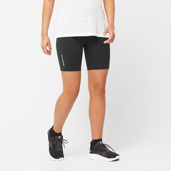 サロモン SALOMONクロス マルチ ショート タイツ CROSS MULTI SHORT TIGHT W LC18941 DEEP BLACK Sサイズ [ランニングタイツ レディース]Ω