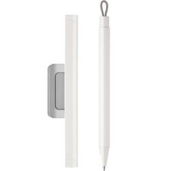 ジェルボールペン pitan（ピタン） 0.5mm ノック式 ノートホルダー付 インク色：黒 本体色：ホワイト P-JJ115-W