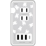 USB/USB Type-C 付き ACタップ ミッフィー フェイス総柄 MF-435GY