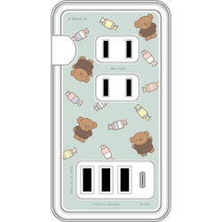 USB/USB Type-C 付き ACタップ ミッフィー ボリス MF-435GR