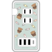 USB/USB Type-C 付き ACタップ ミッフィー ボリス MF-435GR