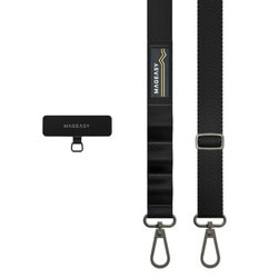 ME_SPASRFBS2_BK [スマートフォン各種対応 スマホショルダーストラップ 斜めがけ/首掛け/肩掛け 長さ調節可能 Strap＋ Strap Card （20mm）]