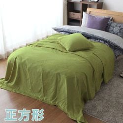 MNS684075-53 [マルチカバー 光沢感のある 発色のよい ソファーカバー ベッドカバー こたつカバー グリーン 正方形 約190×190cm フリークロス 洗える]