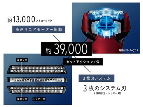 Panasonic 3枚刃電動シェーバー LAMDASH ES-LT4Q-R Amazon | パナソニック メンズシェーバー ラムダッシュ 3枚刃 茶