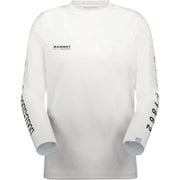 キューディー ロゴ プリント ロングスリーブ Tシャツ アジアンフィット メン QD Logo Print Longsleeve T-shirts AF Men 1016-01030 00742 white-black PRT3 Sサイズ(日本：Mサイズ) [アウトドア カットソー メンズ]