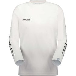 キューディー ロゴ プリント ロングスリーブ Tシャツ アジアンフィット メン QD Logo Print Longsleeve T-shirts AF Men 1016-01030 00742 white-black PRT3 Lサイズ(日本：XLサイズ) [アウトドア カットソー メンズ]