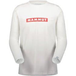 キューディー ロゴ プリント ロングスリーブ Tシャツ アジアンフィット メン QD Logo Print Longsleeve T-shirts AF Men 1016-01030 00758 white-mammut red PRT2 Mサイズ(日本：Lサイズ) [アウトドア カットソー メンズ]