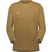 キューディー ロゴ プリント ロングスリーブ Tシャツ アジアンフィット メン QD Logo Print Longsleeve T-shirts AF Men 1016-01030 7529 dark sand-savannah PRT3 Sサイズ(日本：Mサイズ) [アウトドア カットソー メンズ]