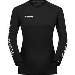 キューディー ロゴ プリント ロングスリーブ Tシャツ アジアンフィット ウィメン レディース カットソー black-white PRT3（00739） XSサイズ（日本：Sサイズ） 1016-01040
