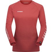 キューディー ロゴ プリント ロングスリーブ Tシャツ アジアンフィット ウィメン QD Logo Print Longsleeve T-shirts AF Women 1016-01040 3761 blood red-white PRT3 Lサイズ(日本：XLサイズ) [アウトドア カットソー レディース]