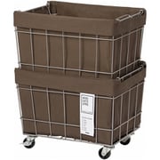 003372 [STACKING BASKET 2 with CASTER WASHABLE COVER Brown]