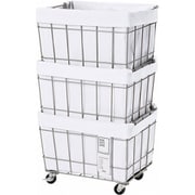 003373 [STACKING BASKET 3 with CASTER WASHABLE COVER White]