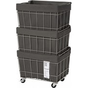 003373 [STACKING BASKET 3 with CASTER WASHABLE COVER Dark gray]